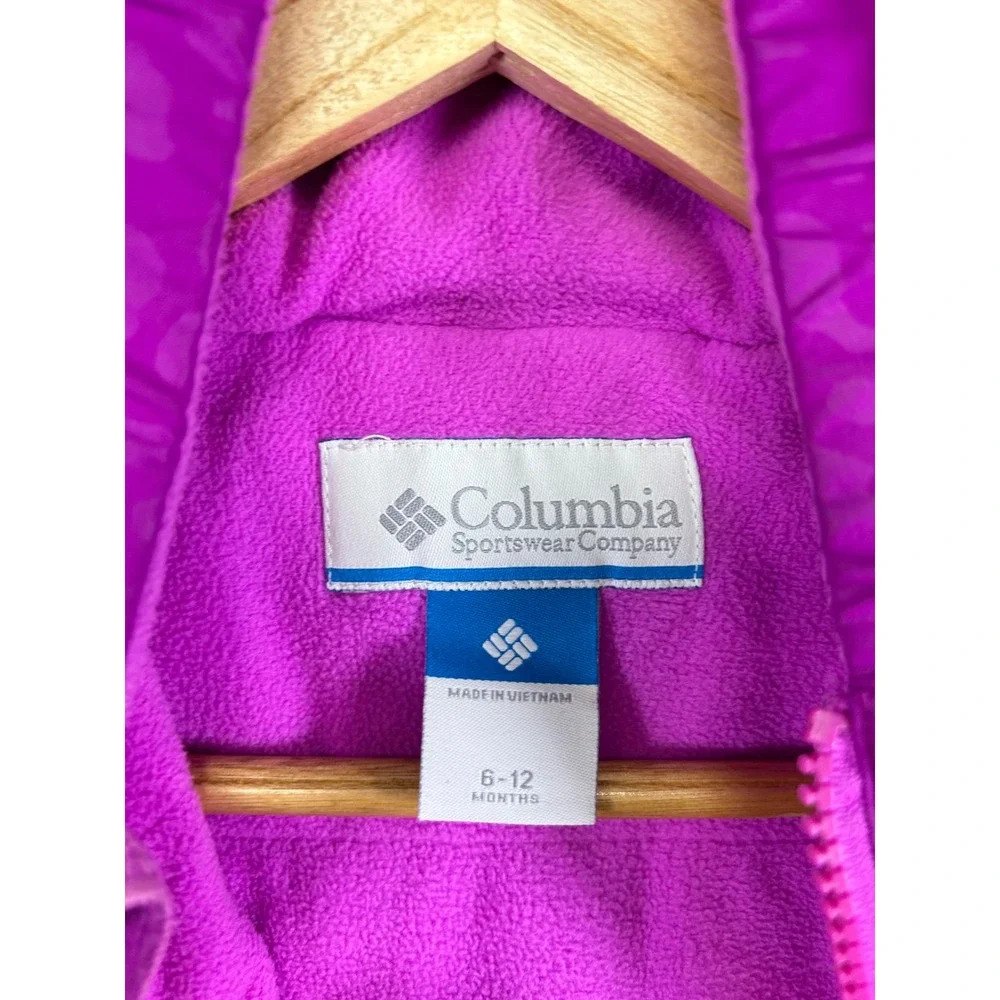 Winter Columbia Kids 6-12 Months‎ Purple Leopard Print Hooded Bunting Snow Suit